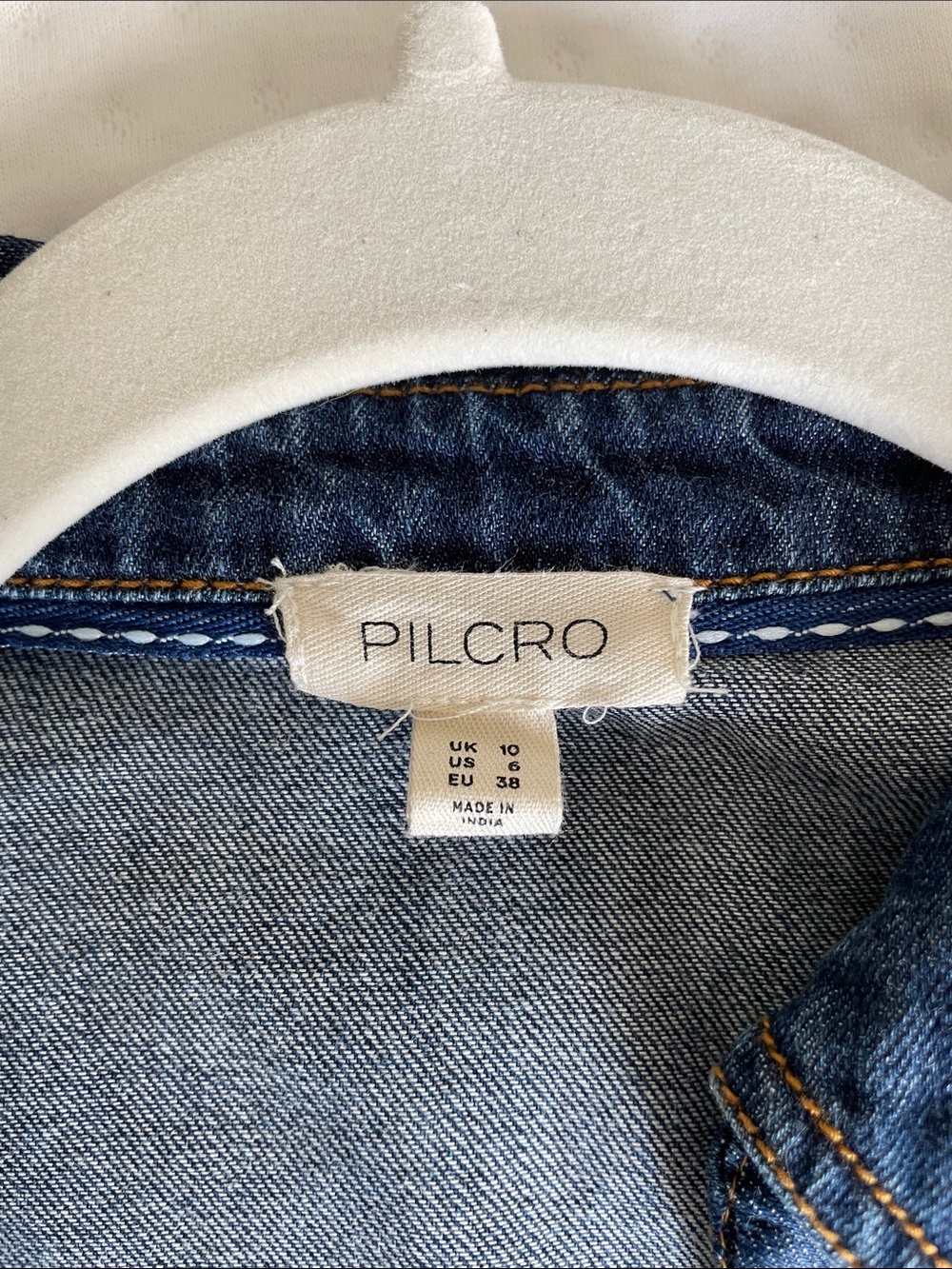 Pilcro Dark Blue Zip-Front Denim Jacket - Picture 3 of 5